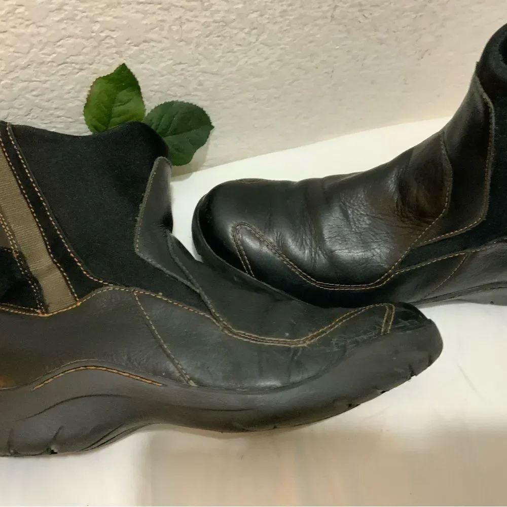 Dunham Black Leather Casual Pull On Driving Boots Shoes Women's 10 B